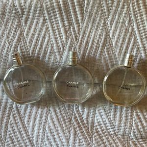 Empty Chanel bottles